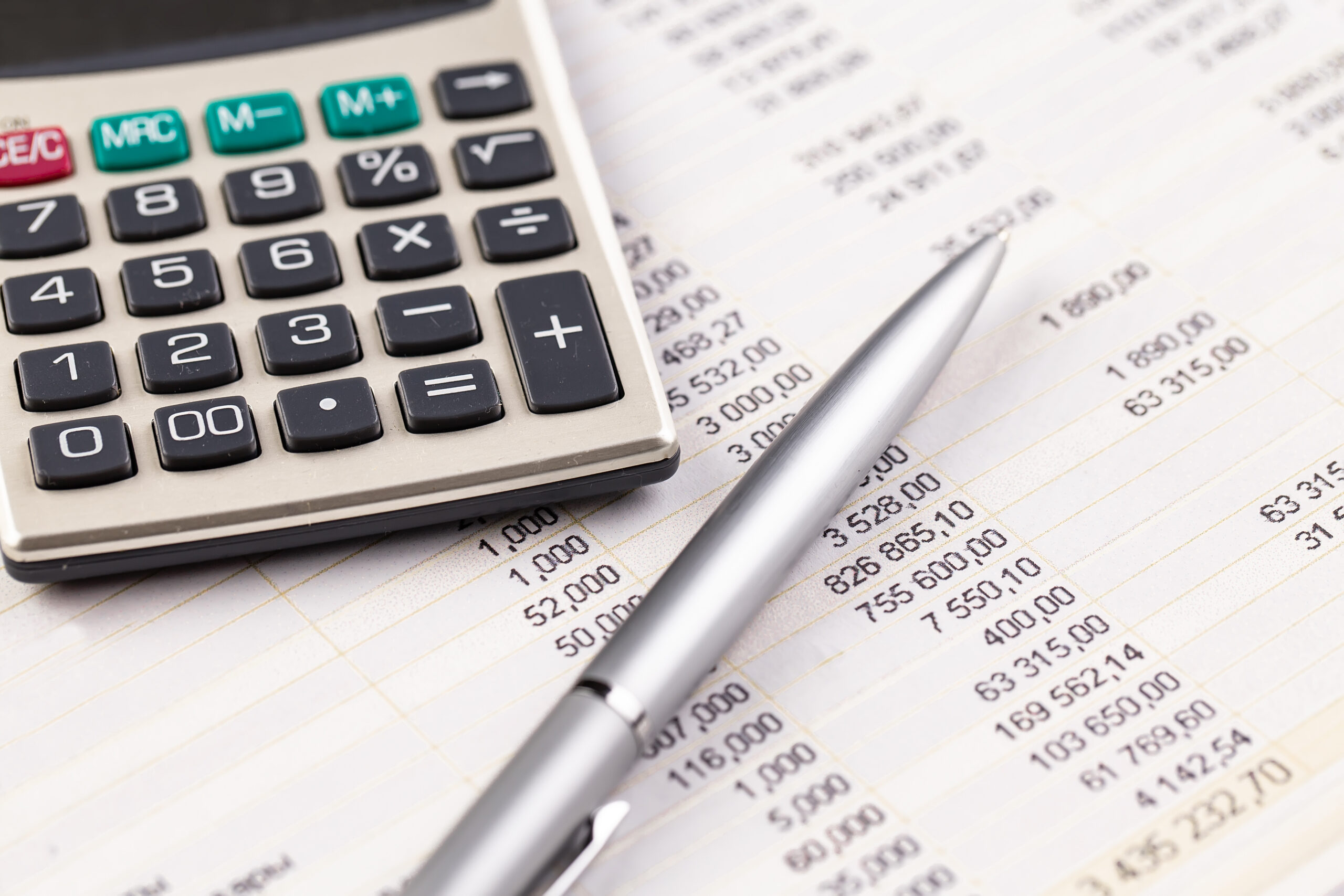 Items for business on a light background on the table, view from