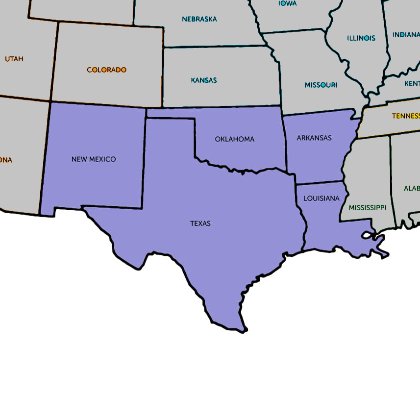 Sales Territory Map SOUTHCENTUSA