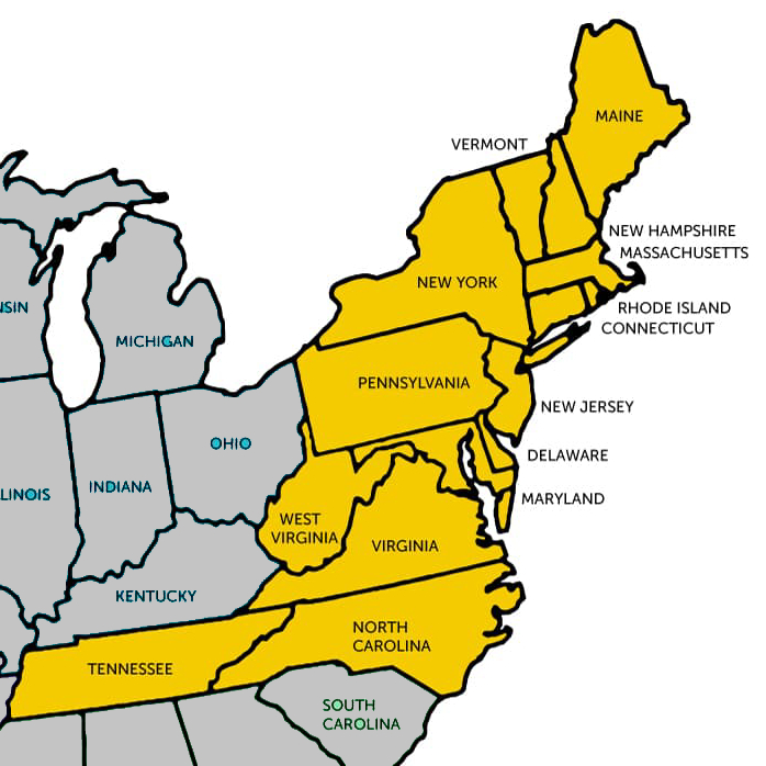 Sales Territory MapEAST USA