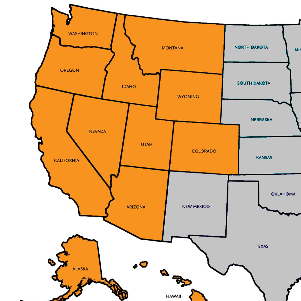 Sales Territorywest Map USA