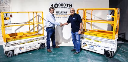 Steve Kissinger and Marvin Starck celebrate Hy Brid Lift